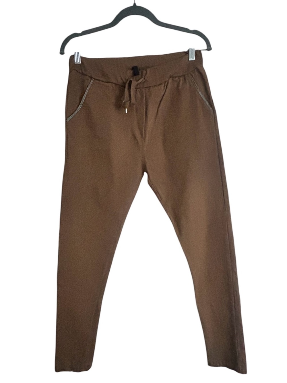 Men's Brown Slim Drawstring Joggers